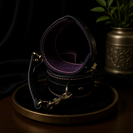 Premium Leather Cuffs — Soft-Lined Restraint Set
